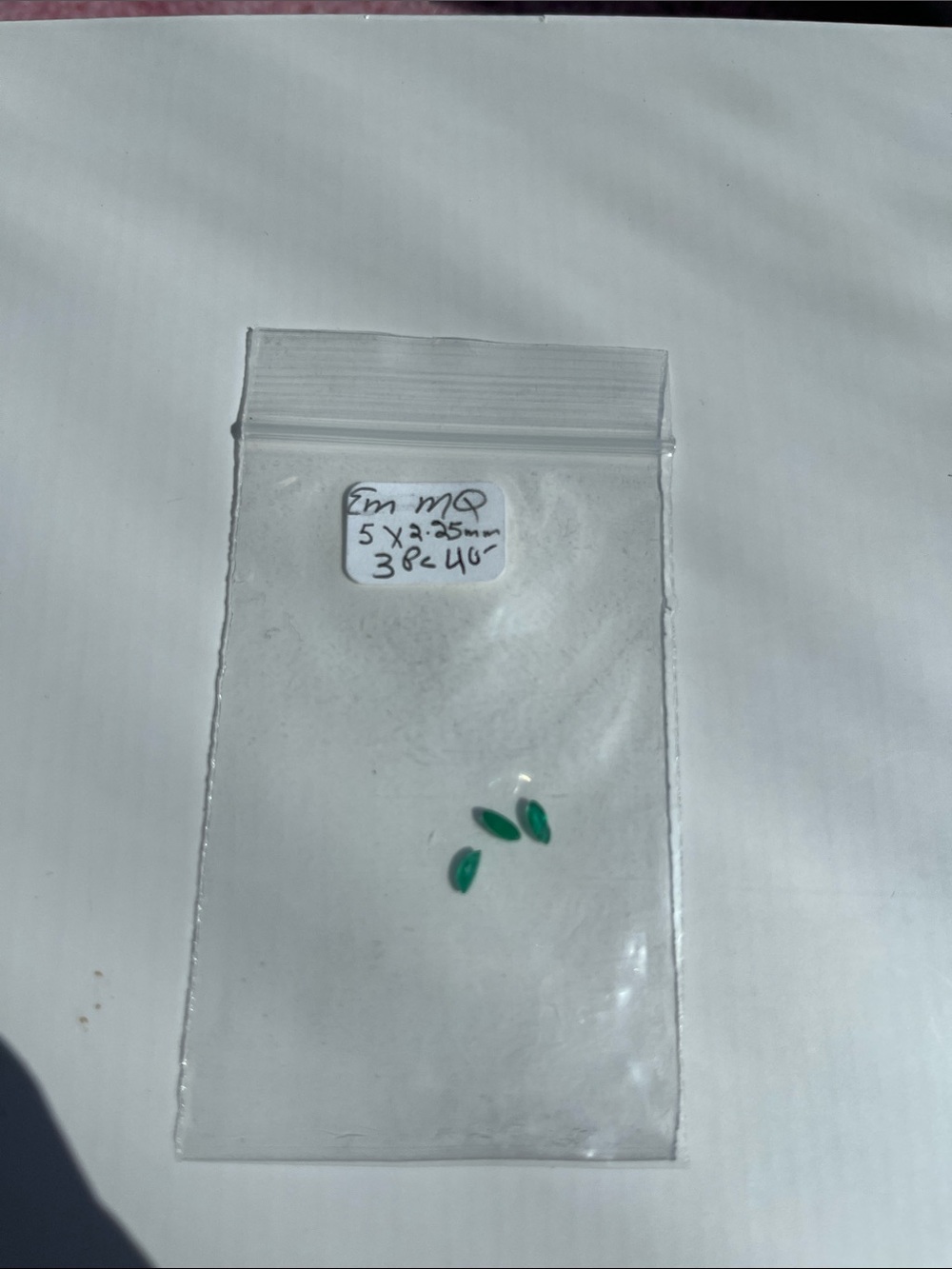Small Green Marquise Emerald Gemstones - 3pcs